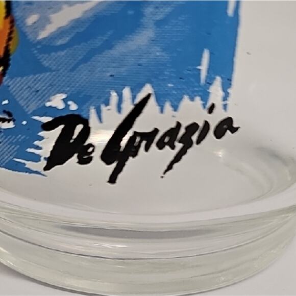 Ted DeGrazia Set of Two Signed Art Glasses w/Children of Native America Design - Picture 5 of 6